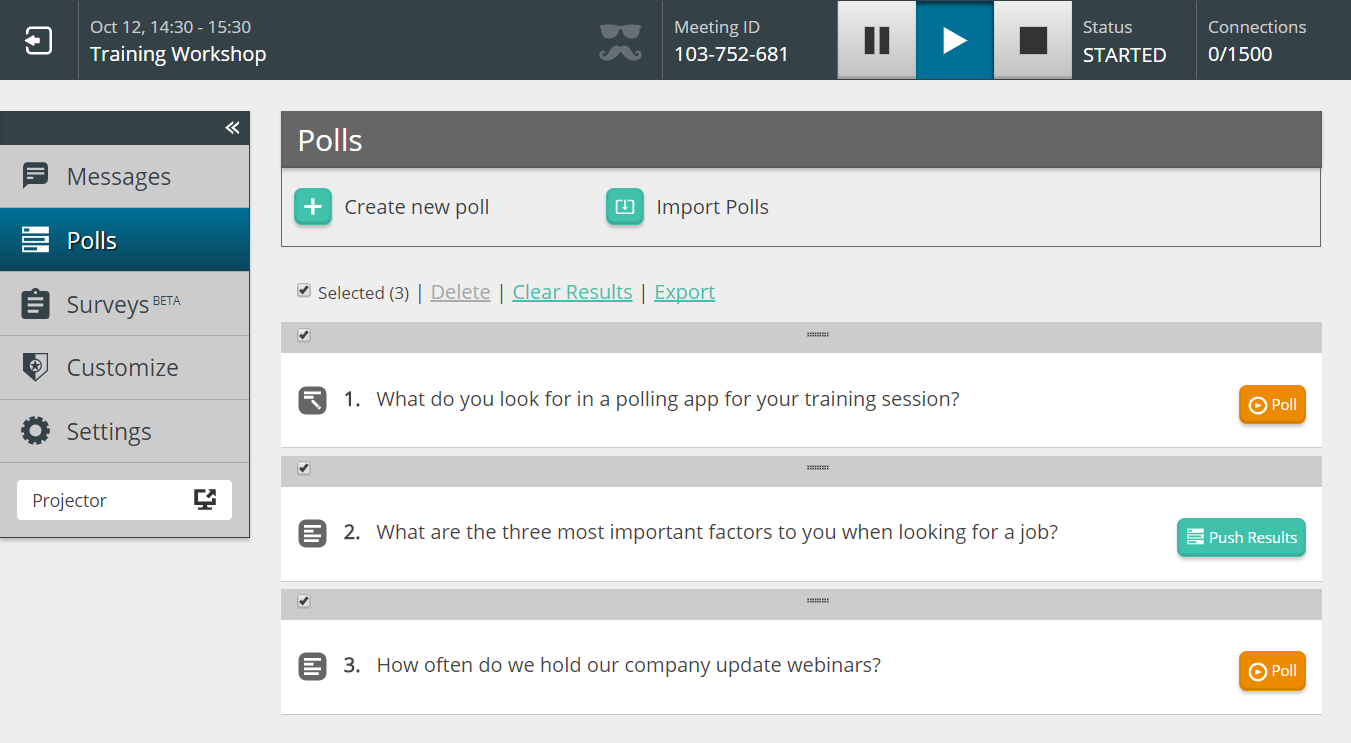 Winter Product Update - Introducing import/export for polls and surveys